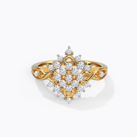 Darning Diamond Ring Diamond Rings 18 Karat Yellow Gold Darning Diamond Ring