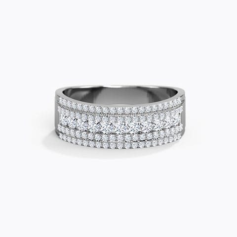 Debonair Diamond Band Diamond Rings 18 Karat White Gold Debonair Diamond Band