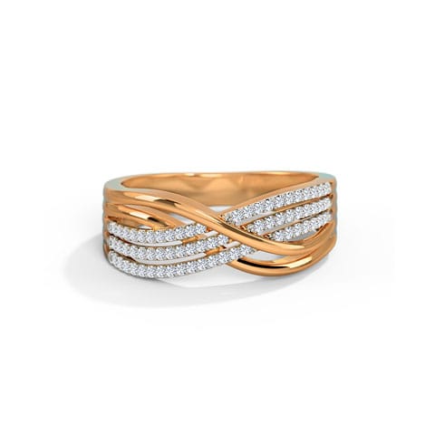 Faria Diamond Band Diamond Rings 18 Karat Rose Gold Faria Diamond Band