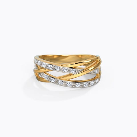 Maliha Diamond Band Diamond Rings 18 Karat Yellow Gold Maliha Diamond Band