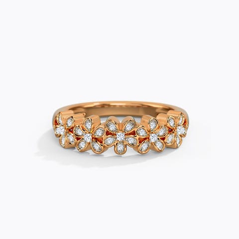 Forget Me Not Diamond Band Diamond Rings 18 Karat Rose Gold Forget Me Not Diamond Band
