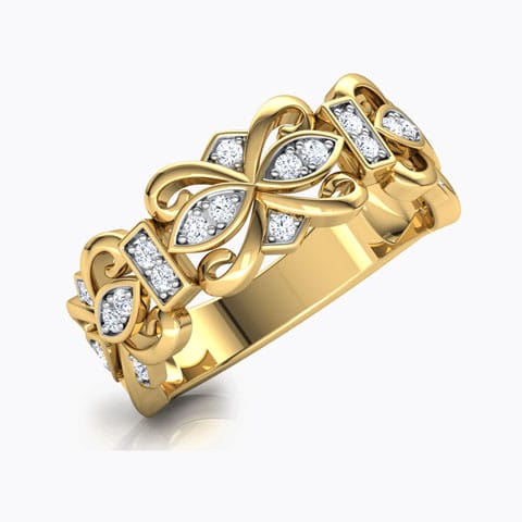 Royale Diamond Band Diamond Rings 18 Karat Yellow Gold Royale Diamond Band