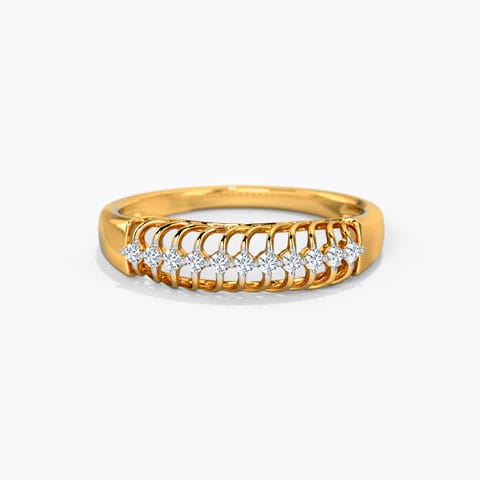 Elisa Braided Diamond Band Diamond Rings 18 Karat Yellow Gold Elisa Braided Diamond Band