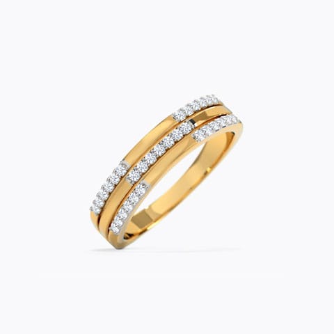 Sally 3 Row Diamond Band Diamond Rings 18 Karat Yellow Gold Sally 3 Row Diamond Band