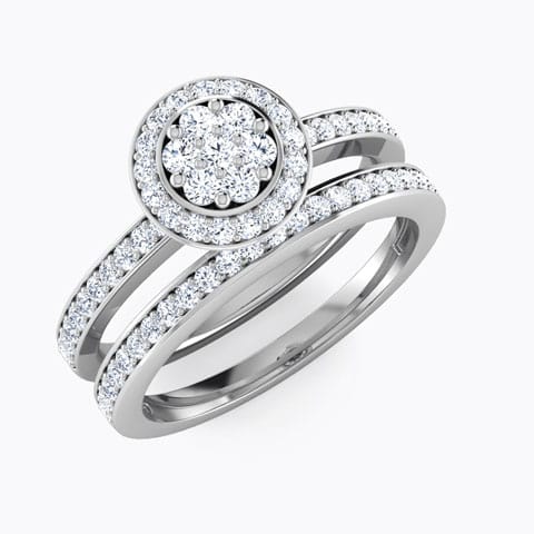 Lumia Diamond Bridal Ring Set Diamond Rings 18 Karat White Gold Lumia Diamond Bridal Ring Set