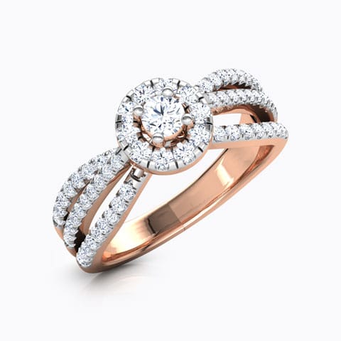 Lura Halo Diamond Ring Diamond Rings 18 Karat Rose Gold Lura Halo Diamond Ring