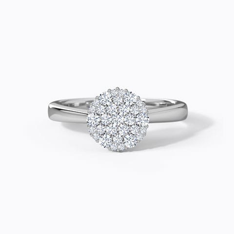 Myra Rounded Ring Diamond Rings 18 Karat White Gold Myra Rounded Ring
