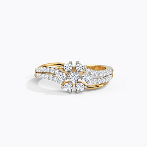 Flora Clone Diamond Ring Diamond Rings 18 Karat Yellow Gold Flora Clone Diamond Ring