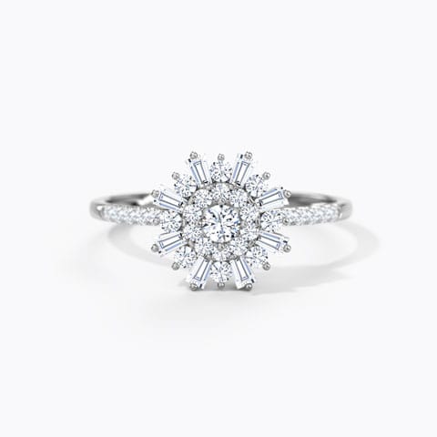 Emma Flora Diamond Ring Diamond Rings 18 Karat White Gold Emma Flora Diamond Ring