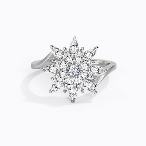 Glint Flora Diamond Ring Diamond Rings 14 Karat White Gold Glint Flora Diamond Ring