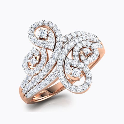 Lisa Twirl Diamond Ring Diamond Rings 18 Karat Rose Gold Lisa Twirl Diamond Ring