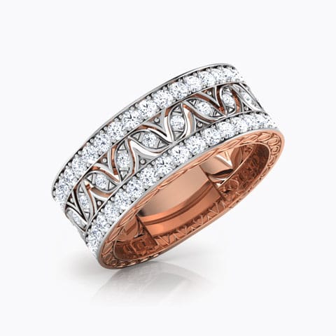 Gloria Wave Diamond Band Diamond Rings 18 Karat Rose Gold Gloria Wave Diamond Band