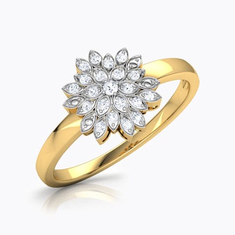 Jokia Star Burst Ring Diamond Rings 18 Karat Yellow Gold Jokia Star Burst Ring