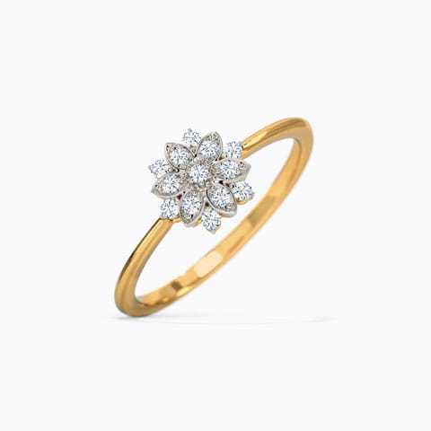 Kiki Fiorella Floral Diamond Ring Diamond Rings 18 Karat Yellow Gold Kiki Fiorella Floral Diamond Ring