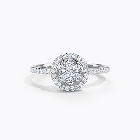 Kisha Moon & Orbit Diamond Ring Diamond Rings 18 Karat White Gold Kisha Moon & Orbit Diamond Ring