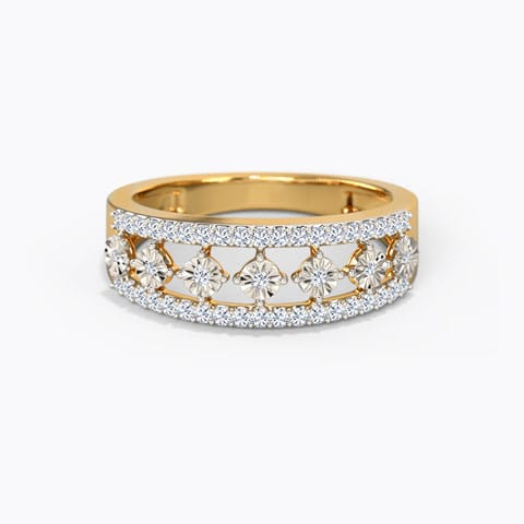 Isabel Miracle Plate Band Diamond Rings 18 Karat Yellow Gold Isabel Miracle Plate Band