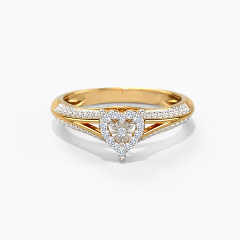 Ilda Miracle Plate Heart Diamond Ring Diamond Rings 18 Karat Yellow Gold Ilda Miracle Plate Heart Diamond Ring