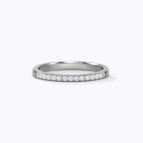 Fee Glitter Diamond Band Diamond Rings 18 Karat White Gold Fee Glitter Diamond Band