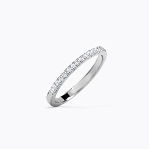 Fee Glitter Diamond Band Diamond Rings 18 Karat White Gold Fee Glitter Diamond Band