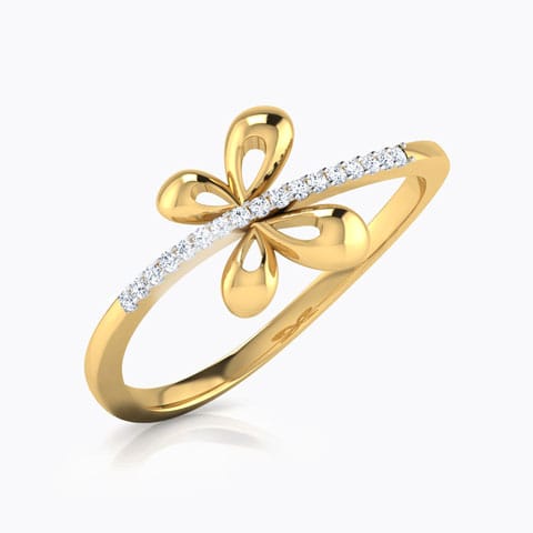 Flicker Butterfly Diamond Ring Diamond Rings 18 Karat Yellow Gold Flicker Butterfly Diamond Ring