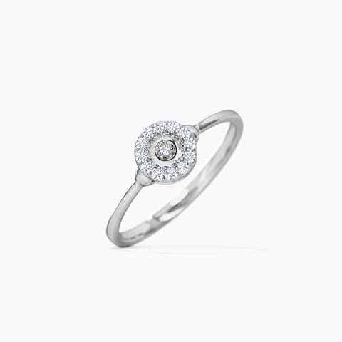 Bella Halo Diamond Ring Diamond Rings 18 Karat White Gold Bella Halo Diamond Ring