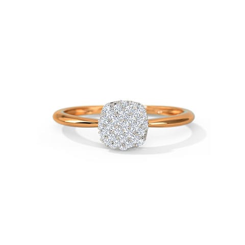 Janet Square Domed Diamond Ring Diamond Rings 18 Karat Rose Gold Janet Square Domed Diamond Ring