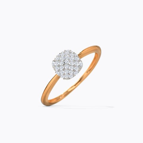 Janet Square Domed Diamond Ring Diamond Rings 18 Karat Rose Gold Janet Square Domed Diamond Ring