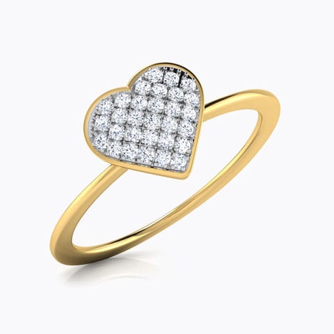 Chloe Heart Cluster Diamond Ring Diamond Rings 18 Karat Yellow Gold Chloe Heart Cluster Diamond Ring