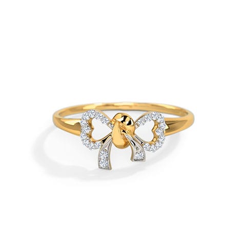 Ava Bow Diamond Ring Diamond Rings 18 Karat Yellow Gold Ava Bow Diamond Ring