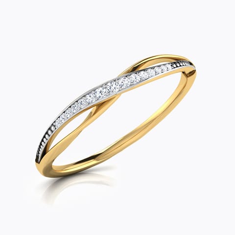 Beryl Overlapping Diamond Ring Diamond Rings 18 Karat Yellow Gold Beryl Overlapping Diamond Ring