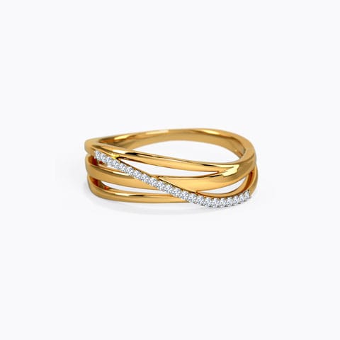Ines Diamond Spectacle Ring Diamond Rings 18 Karat Yellow Gold Ines Diamond Spectacle Ring