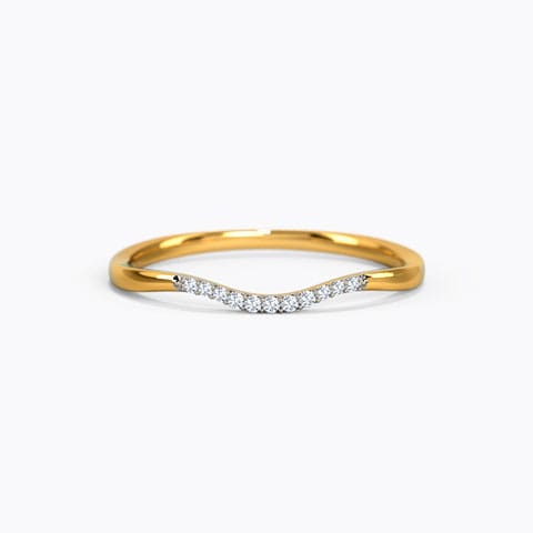 Ella Wavy Diamond Ring Diamond Rings 18 Karat Yellow Gold Ella Wavy Diamond Ring