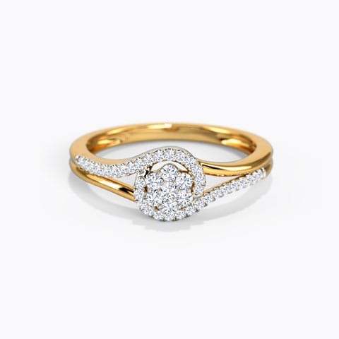 Elen Cluster Diamond Ring Diamond Rings 18 Karat Yellow Gold Elen Cluster Diamond Ring