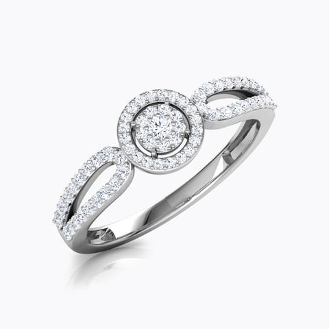 Emily Halo Diamond Ring Diamond Rings 18 Karat White Gold Emily Halo Diamond Ring