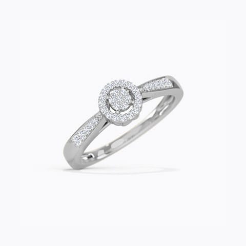Isabella Halo Diamond Ring Diamond Rings 18 Karat White Gold Isabella Halo Diamond Ring