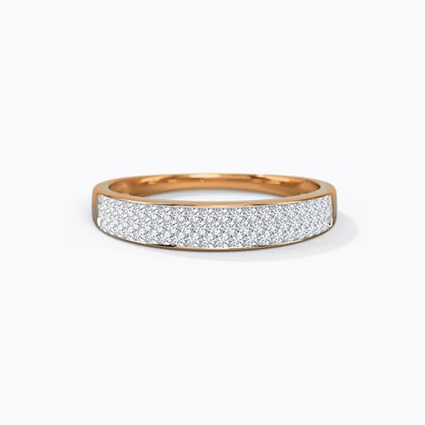 Lindy Pave Diamond Band Diamond Rings 18 Karat Rose Gold Lindy Pave Diamond Band