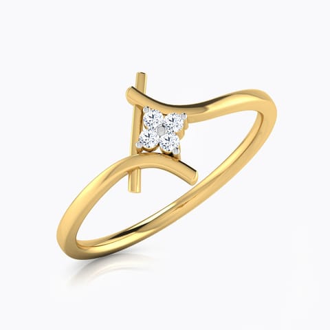 Asta Overlapping Diamond Ring Diamond Rings 18 Karat Yellow Gold Asta Overlapping Diamond Ring