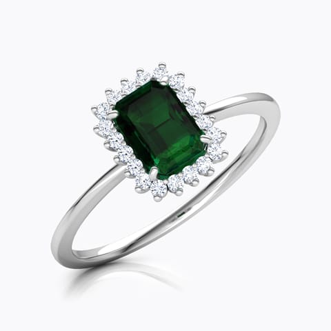 Riveria Elegant Gemstone Ring Diamond,Gemstone Rings 18 Karat White Gold Riveria Elegant Gemstone Ring