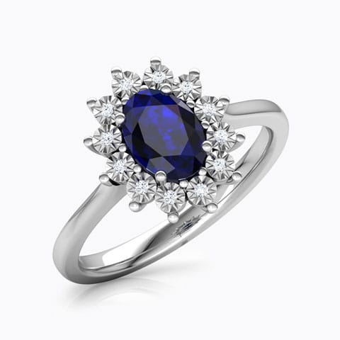 Azure Royal Diamond Ring Diamond,Gemstone Rings 18 Karat White Gold Azure Royal Diamond Ring