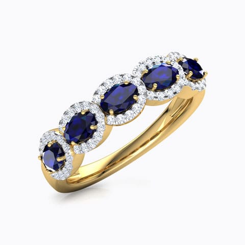 Azura Interlinked Diamond Ring Diamond,Gemstone Rings 14 Karat Yellow Gold Azura Interlinked Diamond Ring