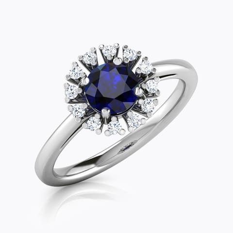 Azura Halo Diamond Ring Diamond,Gemstone Rings 18 Karat White Gold Azura Halo Diamond Ring