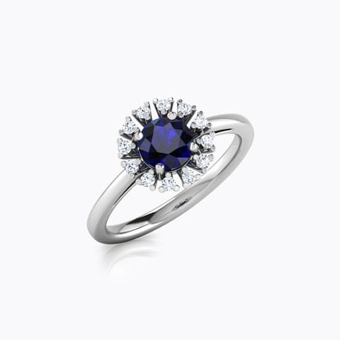 Azura Halo Diamond Ring Diamond,Gemstone Rings 18 Karat White Gold Azura Halo Diamond Ring