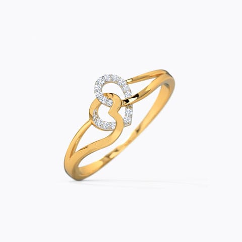 Ruth Hug Heart Diamond Ring Diamond Rings 18 Karat Yellow Gold Ruth Hug Heart Diamond Ring