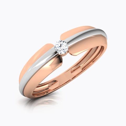 Allan Diamond Band for Men Diamond Rings 18 Karat Two Tone Gold Allan Diamond Band for Men