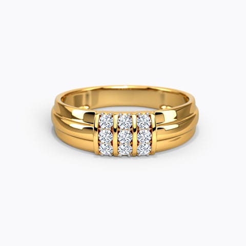 Dean Diamond Band for Men Diamond Rings 18 Karat Yellow Gold Dean Diamond Band for Men