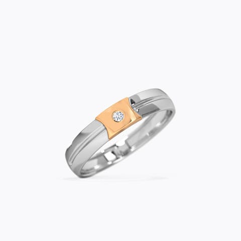 Arthur Diamond Band for Men Diamond Rings 18 Karat Two Tone Gold Arthur Diamond Band for Men