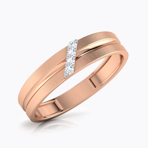 Mark Diamond Band for Men Diamond Rings 18 Karat Rose Gold Mark Diamond Band for Men