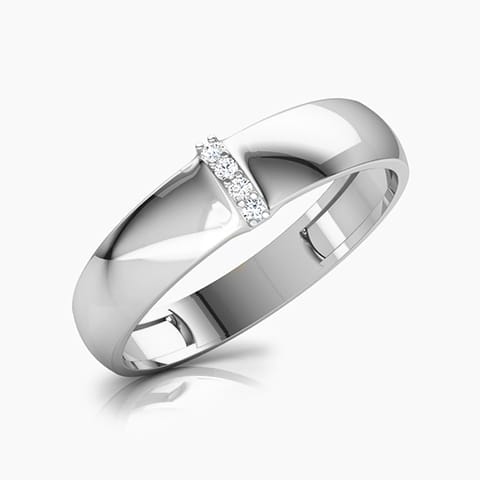 Justin Diamond Band for Men Diamond Rings 14 Karat White Gold Justin Diamond Band for Men