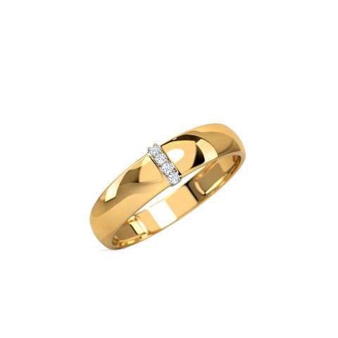 Justin Diamond Band for Men Diamond Rings 18 Karat Yellow Gold Justin Diamond Band for Men