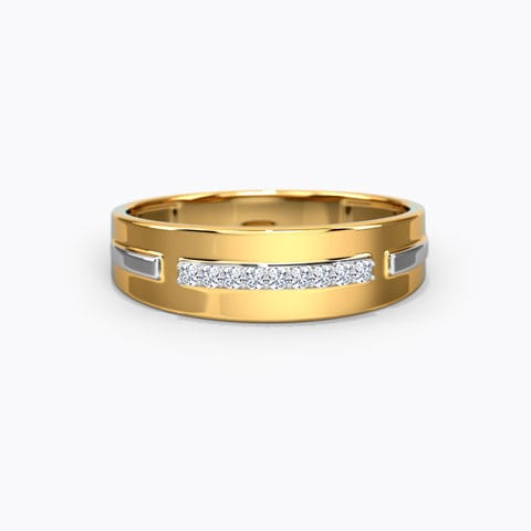 Eliot Diamond Band for Men Diamond Rings 18 Karat Two Tone Gold Eliot Diamond Band for Men